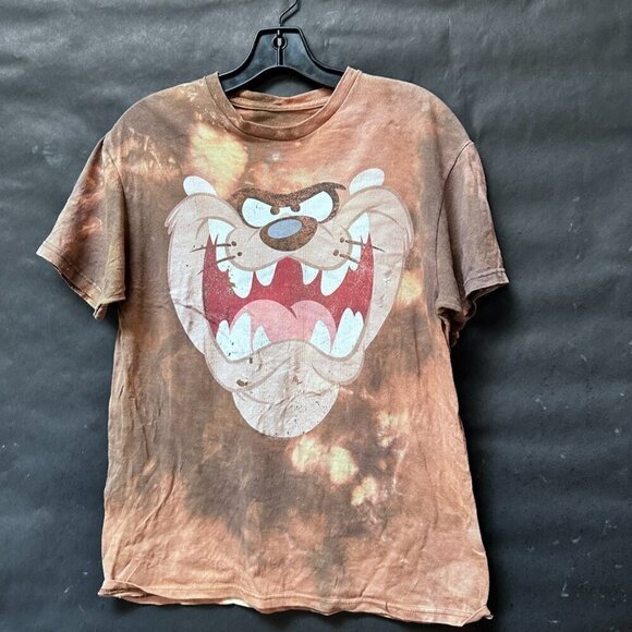 Taz tazmanian devil Tee Shirt Size Medium Tie Dyed Bleached Grunge Vintage - Picture 3 of 6